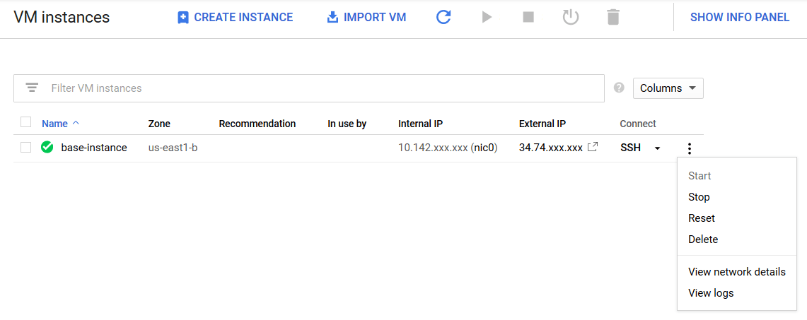 Turning the virtual machine off