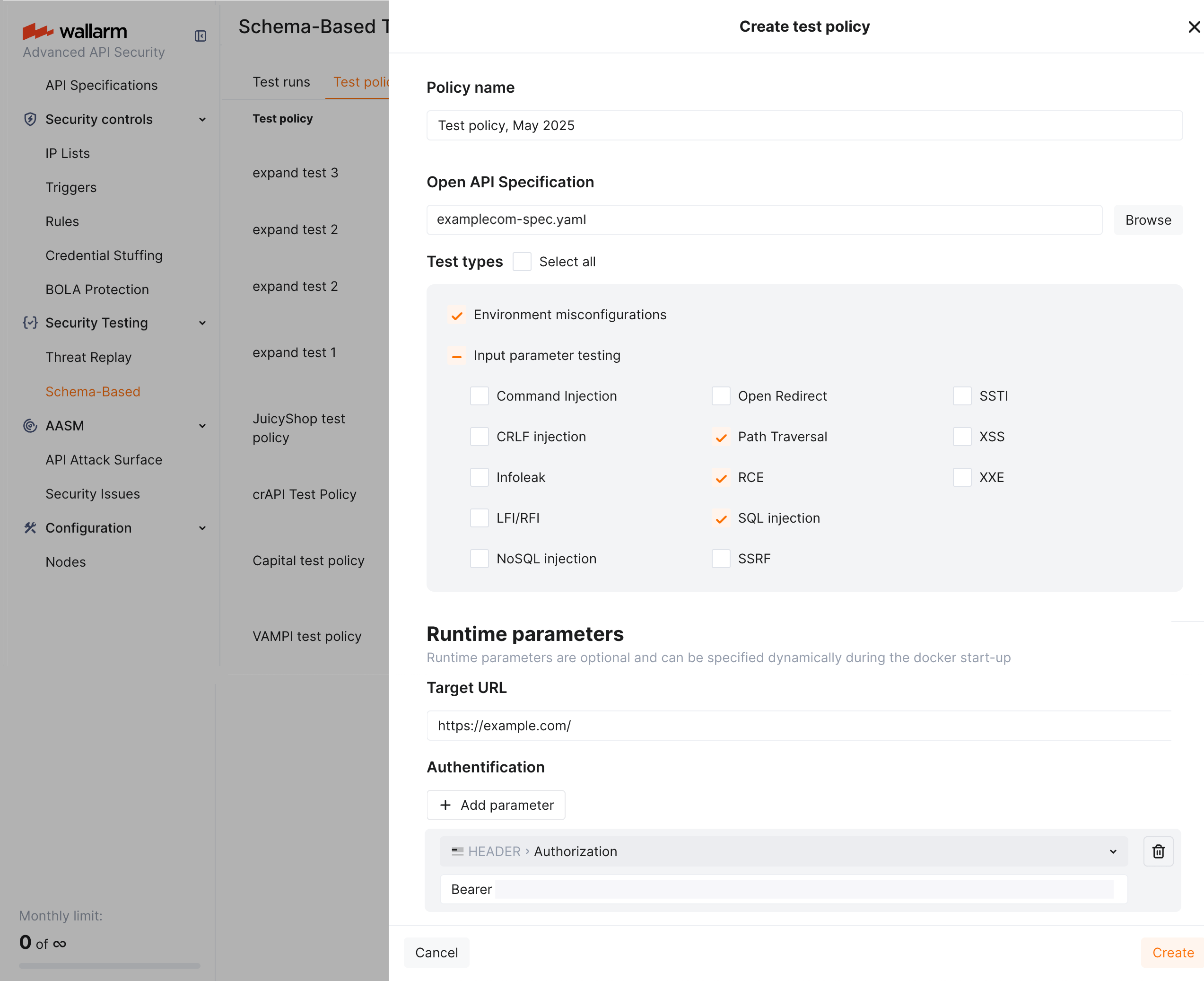 Schema-Based Testing - creating test policy based on OpenAPI specification